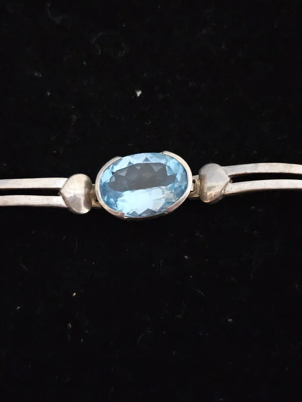 Silver Blue Gemstone Bracelet - Elegant Women's Jewelry